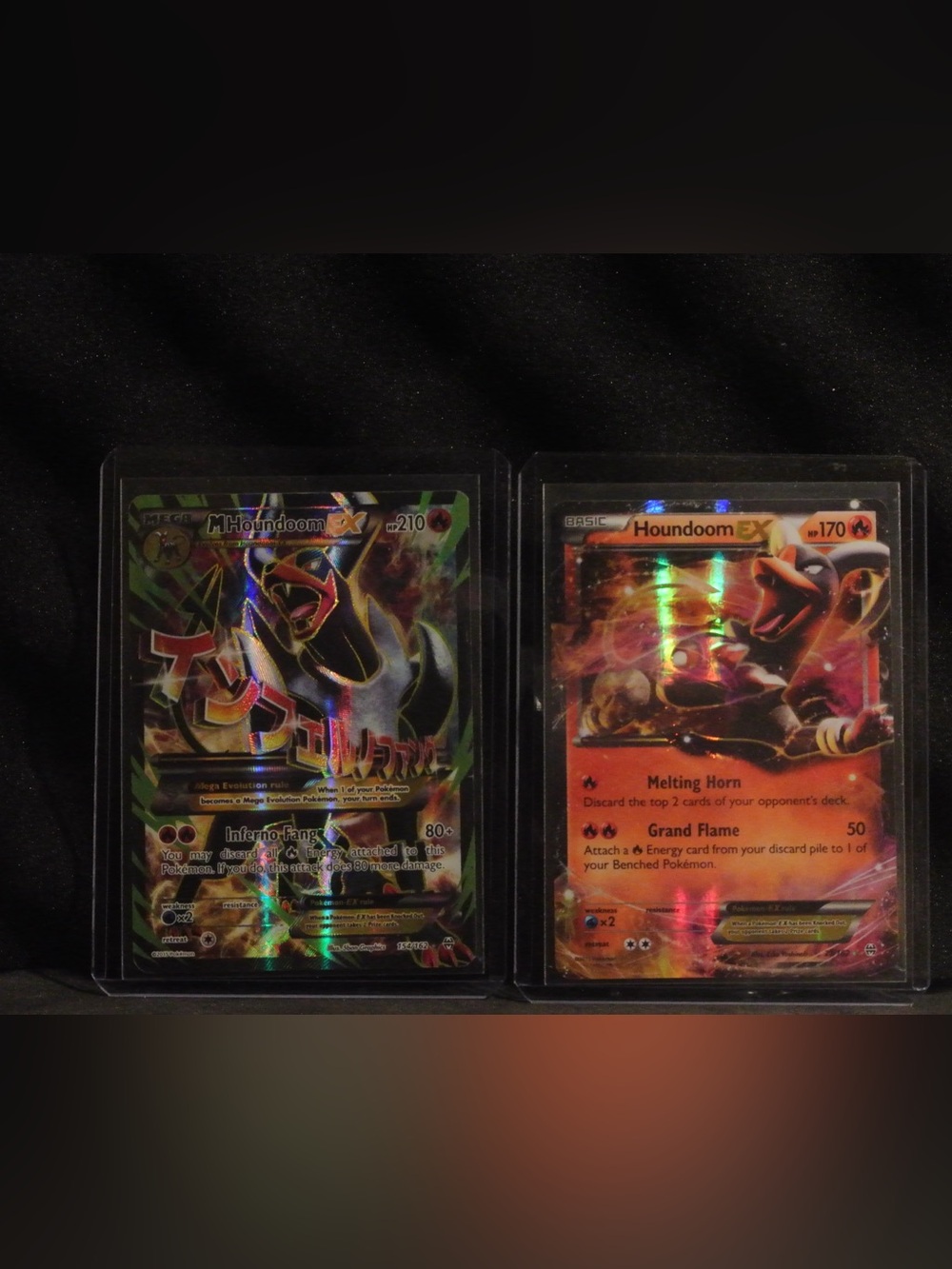Pokemon Houndoom EX Trading Cards - Black, Orange, Red Holographic